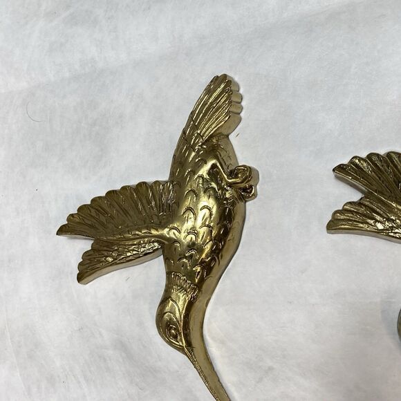Lot Of 3 Vintage Homco Gold Hummingbird Wall Hanging  7669 USA Plastic - Picture 3 of 7